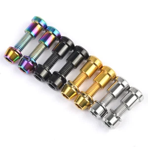 M5 X16/18/20mm Titanium Screw Bolts Handlebar Bolt With Front Fork Locking Nut - Picture 1 of 6
