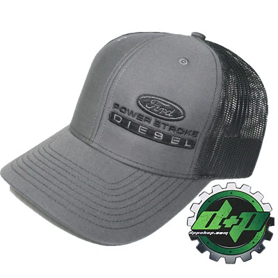 Ford Powerstroke richardson 112 hat truck Charcoal GRAY black mesh snap back  - Image 1 of 2