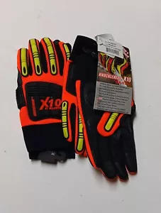 Majestic ARMORSKIN X10 KNUCKLEHEAD ORANGE WORK GLOVES SIZE MEDIUM 2 Pack - Picture 1 of 4