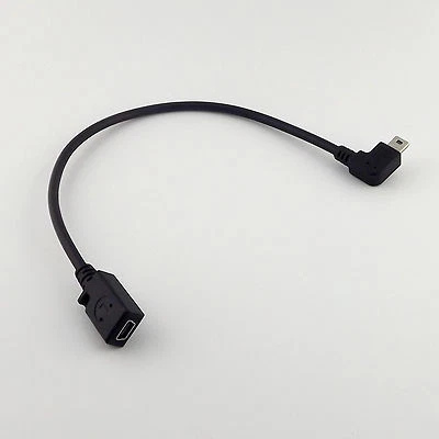 10pcs Mini USB 5 Pin 90 Degree Right Angled Male to Female Extension Data Cable - Image 1 of 4