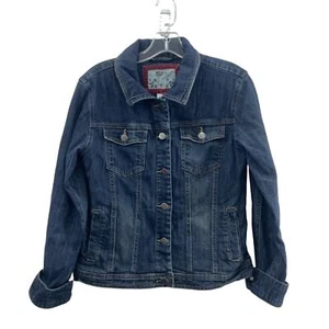 Mossimo Girls Blue Denim Trucker Biker Jacket Cotton Youth XL Preowned - Picture 1 of 4
