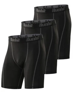Men's Compression Shorts Underwear Spandex Running Workout Athletic Shorts - Picture 1 of 6