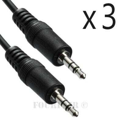 3 Pack Lot - 25ft 1/8" 3.5mm Audio Headphone Male Stereo Cable M/M MP3 Aux PC - Image 1 of 2