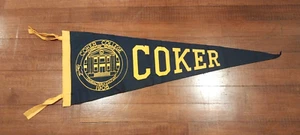 Vintage Coker College Felt Pennant Christian Service 30" Rare Antique 1908 - Picture 1 of 5