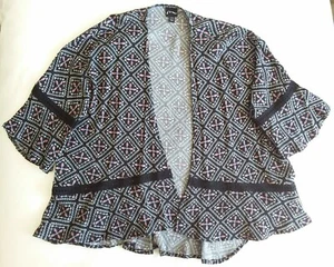 Art Class Black, White And Pink Rayon A-line Girls ruffled Cardigan sz S 6 NWOT  - Picture 1 of 5