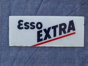 ESSO EXTRA GAS PUMP GLASS INSERT REVERSE GRAPHIC VERY GOOD CONDITION - Picture 1 of 13