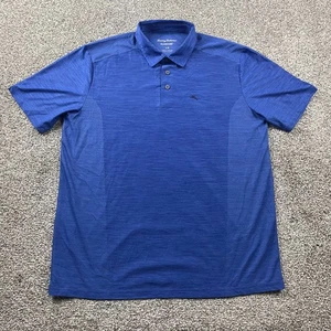 Tommy Bahama Polo Shirt Men L Blue Island Zone Performance Lightweight Resort - Picture 1 of 12
