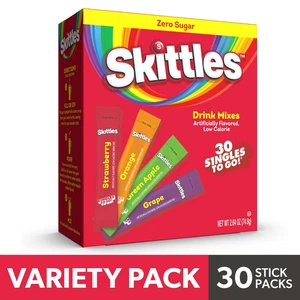 (2 pack) Skittles Zero Sugar Variety Pack Powdered Drink Mix Original, 30 Count - Picture 1 of 7