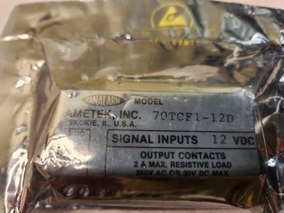 Ametek Panalarm Relay PN: 70TCF1-12D 12 VDC Logic Supply 2A MAX - Image 1 of 2