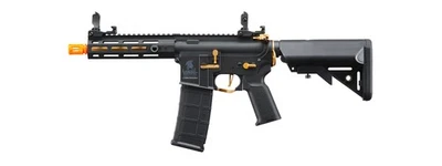 ARMYAIRSOFTGUNS Lancer Tactical Gen 2 Hellion M-LOK 7"" Airsoft M4 AEG (Color: Black & Gold)