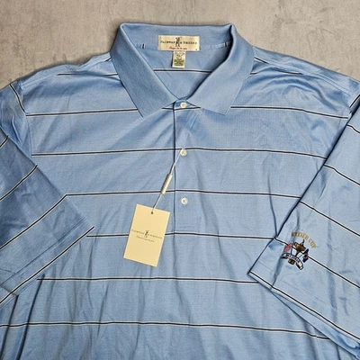 Ryder Cup Polo Shirt Mens XXL Fairway & Greene Blue Striped Medinah Golf Logo - Image 1 of 4
