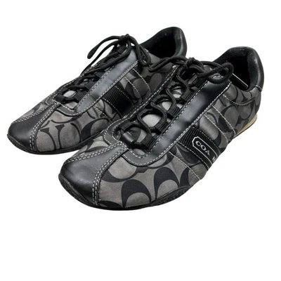 Zapatillas Coach Kirby Signature Negro y Gris Monograma Patrón Satén Talla 7 Foto 1 de 4