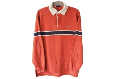 Camisa de Rugby GANT Vintage Manga Larga Camiseta Cuello Jersey Talla L Naranja 00s Foto 1 de 4