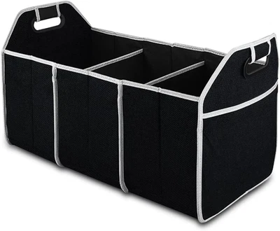 Car Trunk Organizer, Portable Foldable Waterproof Auto Storage Bag with 3 Compar - Image 1 of 4
