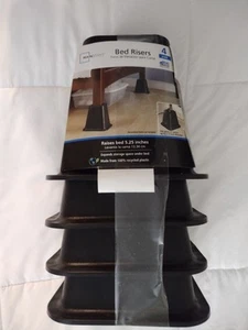Mainstays Alza Letto Confezione 4 Nero Alza Letto 5,25" Made in USA 300Lb Carico - Foto 1 di 7