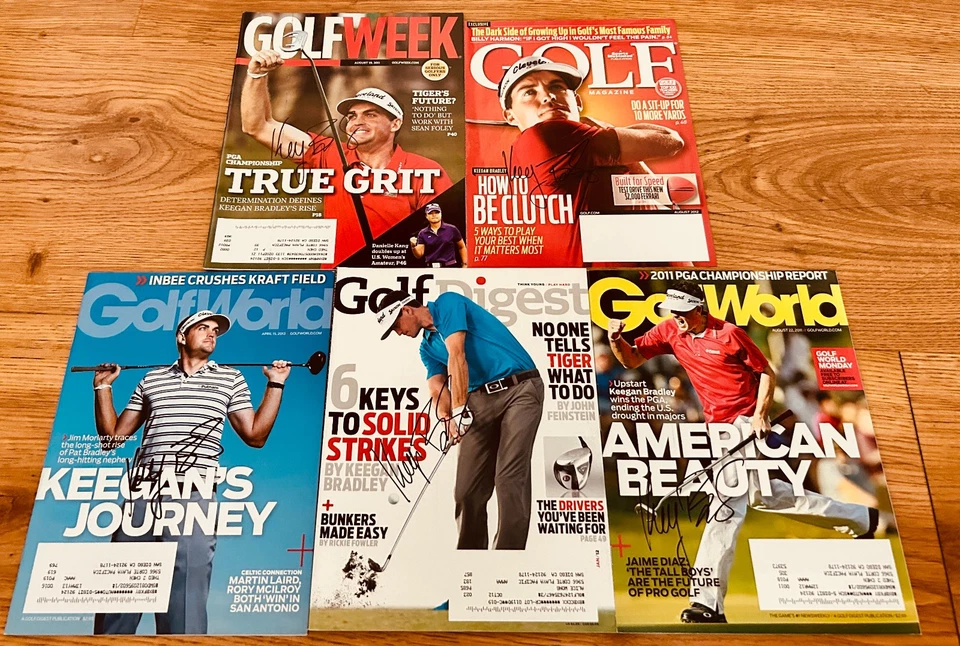 5 revistas de golf Keegan Bradley autografiadas firmadas autografiadas 2025 Team USA Ryder Cup Foto 1 de 3