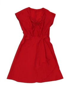 VINTAGE Womens Abstract Pattern A-Line Dress UK 12 Medium Red DK02 - Picture 1 of 2