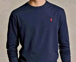Polo Ralph Lauren Men's Slim Fit Crew Neck Long Sleeve T-Shirt,Blue Small - Picture 1 of 3