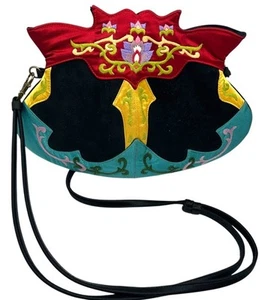 J Peterman Oovoo Purse Red Black Ornate Handbag Ornamental asian - Picture 1 of 15