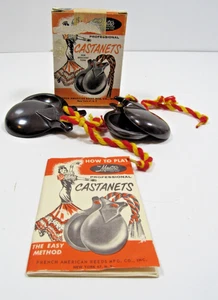 Vintage Mastro Professional Castanets Bakelite With Box And Instructions #P30 - Picture 1 of 9