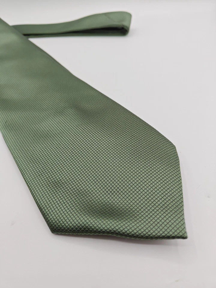 🇮🇹 Firenze мужской 59 x 3 7/8 зеленый шелковый галстук сделано в Италии - Изображение 1 из 4