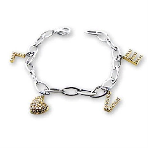 Pulsera de plata Charm amor oro damas 7 pulgadas plata esterlina 18kt regalo 56206 Foto 1 de 1