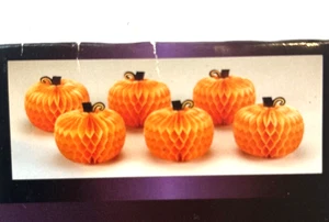 Confezione 6 Mini Centrotavola Zucca A nido d'ape Diametro 4,5" Autunno Ringraziamento - Foto 1 di 2