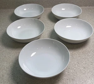 H715~ Set of 5 Arzberg White CEREAL BOWLS Germany Solid White 6 1/8" x 1 7/8" - Picture 1 of 6