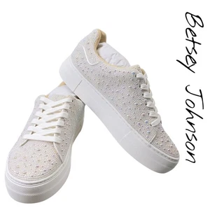Betsey Johnson SB SIDNY Plateau-Sneaker mit Perlen-Strassverzierung Größe 7,5 M - Bild 1 von 10