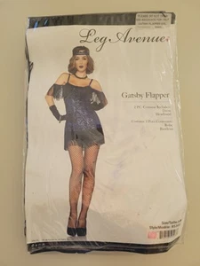 Leg Avenue Gatsby Flapper Costume dress up play drama party S Small blue black - Picture 1 of 2