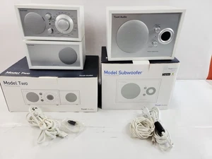 TIVOLI AUDIO Model Two White / Silver AM/FM Radio Speaker & Subwoofer - VIDEO - Picture 1 of 17