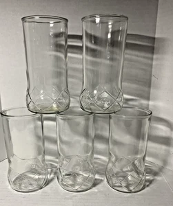 5 Vintage Harlequin Pattern Heinz Jelly Jar Juice Glass 5" - Picture 1 of 7