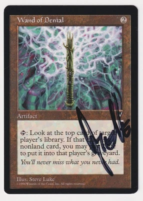 Miscut Signed Wand of Denial Proof MP Visions Artist Steve Luke MTG Magic AP! - Image 1 of 2