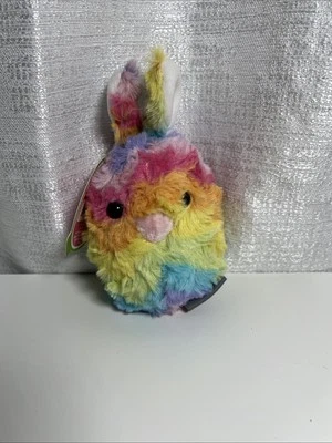 Vintage Hallmark Rainbow Bunny Ball Plush 6” Rabbit Soft Stuffed Animal Easter - Image 1 of 4