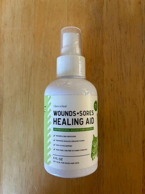 Chew + Heal Wounds + Sores Healing Aid Spray - 4 oz Antimicrobial for Dogs Cats - Image 1 of 2