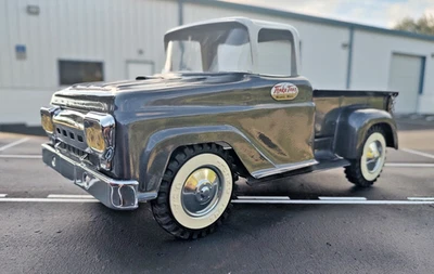 BEAUTIFUL 1959 TONKA CUSTOM PICK UP WITH HOOD SCO0P STEEL GRAY IN COLOR . - image 1 of 4