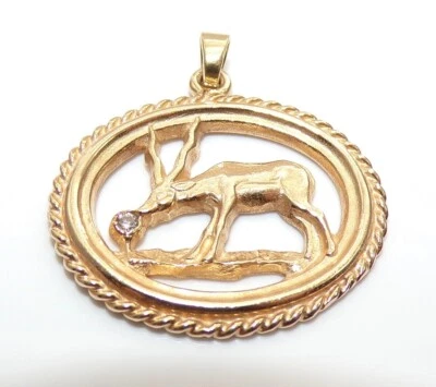 Colgante James Avery Oro Amarillo 14K Diamante Antílope Ciervo FZZ Foto 1 de 4
