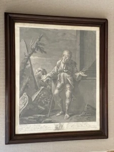 Litografia d'epoca del 1769 - Belisario fatto accecare da Giustiniano - Foto 1 di 5