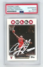 DENNIS RODMAN Signed 2008 Topps Basketball Card #168 PSA Authentic Auto #0710