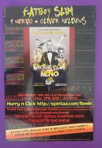 FATBOY SLIM 6" x 4" Promo-Only NERVO Shrine Auditorium Announcement Card DJ RARE - Picture 1 of 2
