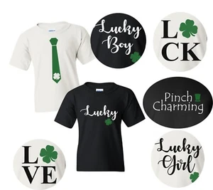 Youth Saint Patrick's Day Mix Designs Lucky Boy & Girl Shirt Love Shamrock Tee - Picture 1 of 23