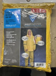 West Chester Protective Gear 3 Piece Yellow Polyster Rain Suit Size L - Picture 1 of 3