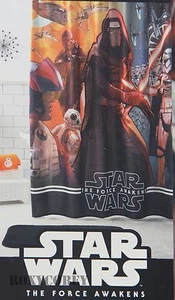Disney Star Wars The Force Awakens Fabric Shower Curtain 70x72 NWT - Picture 1 of 2