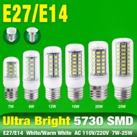 E14/E27 5730 SMD LED LAMP CORN BULB LIGHT 110/220V WARM COOL WHITE 7-25W 1/10PCS