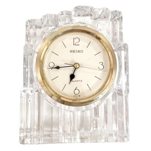 Seiko VIntage Crystal And gold Shelf Clock - Picture 1 of 6