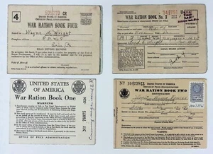 Libros de racionamiento de guerra 1942-43 Segunda Guerra Mundial 1-4 - Imagen 1 de 4