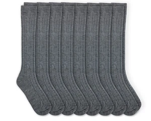 Jefferies Socks Girls Cable Knit Knee High Acrylic School Uniform Dress Sock 8PK - Picture 1 of 16