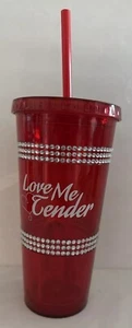 Vaso rojo tierno con pajita Elvis Presley Love Me - Imagen 1 de 3
