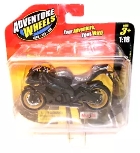 Kawasaki ZX10R NINJA 2008 Maisto Adventure Wheels escala 1:18 negro - Imagen 1 de 10