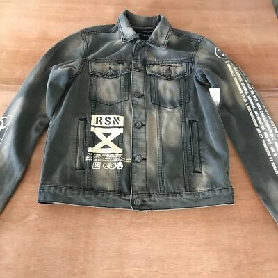 Reason Supply Co RSN-1 Mission Apollo X Denim Jacket Men M Gray Button Up Pocket - Image 1 of 4